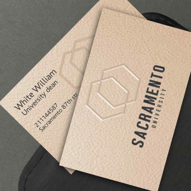 Beige paper business card. Elegant and simple.